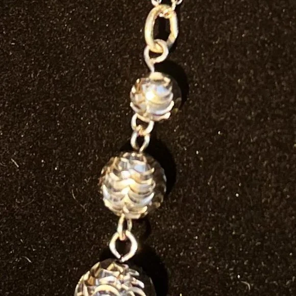 Silver graduated globe necklace 925 - Picture 2 of 5